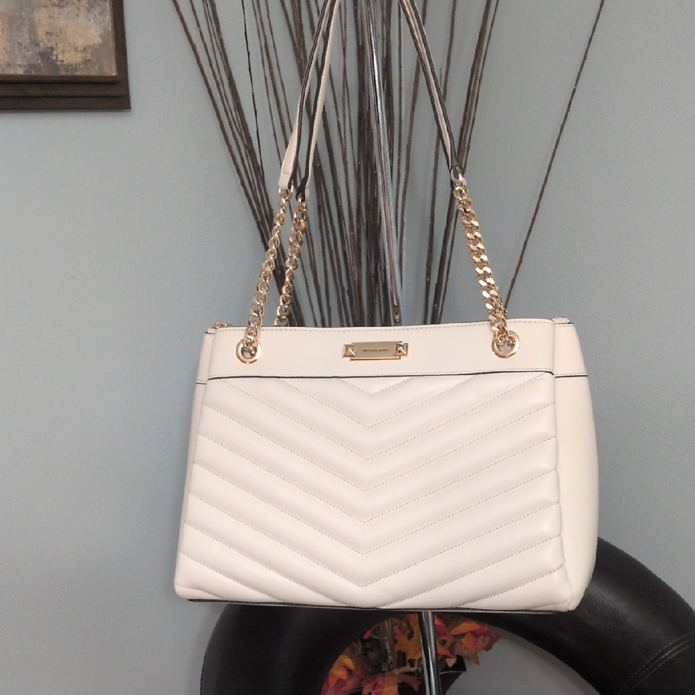 Michael Kors Whitney Cream Chain Strap Shoulder Bag